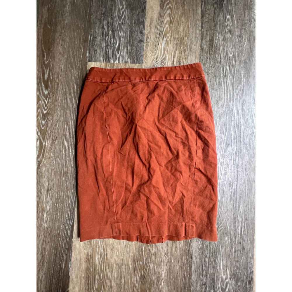 Ann‎ Taylor Loft Pencil Skirt Womens 4 Burnt Orange Clay Back Zip Career Wear